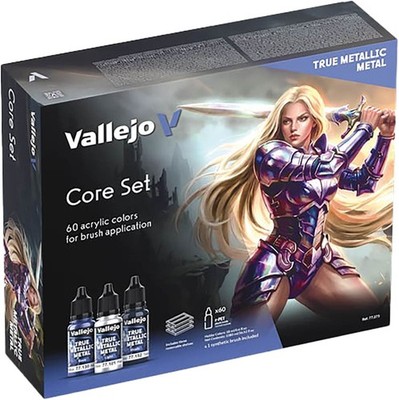 Vallejo True Metallic Metal Core Set - BSL System / 60 Farben + Pinsel