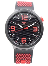 New Swiss Swatch Big Bold BBBLOOD Silicone Watch 47mm SO27B102 $115