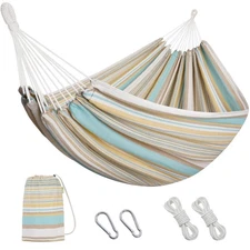 2 Persons Hammock - Brazilian Double, Portable Camping Bed for Patio, Backyar...