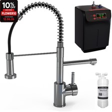 3 in 1 Instant Boiling Water Tap Kitchen Pull Out Hot Cold Filtered Tank Chrome