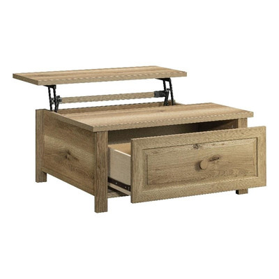 Sauder Hillmont Farm Lift-Top Engineered Wood Coffee Table in Timber Oak