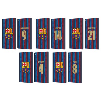 OFFICIAL FC BARCELONA 2022/23 PLAYERS HOME KIT LEATHER BOOK CASE FOR AMAZON FIRE