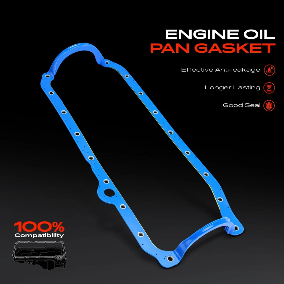 Engine Oil Pan Gasket Set for GMC C1500 C2500 Jimmy Yukon Cadillac Pontiac Olds - Image 3 of 4
