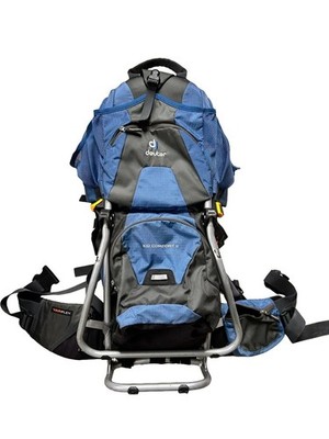 Deuter Kid Comfort II Baby Backpack Blue/Black Storage Pocket Buckle Closure