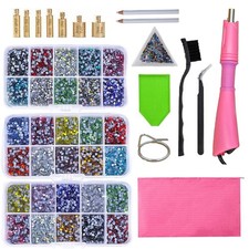 Bedazzler Kit with Rhinestones, Hot Fixed Gems Craft Applicator - Diamond