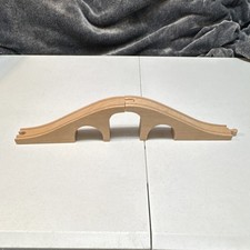 Wooden Bridge Track Piece Set for Toy Train Set, 2 Wood Train Bridge Tracks