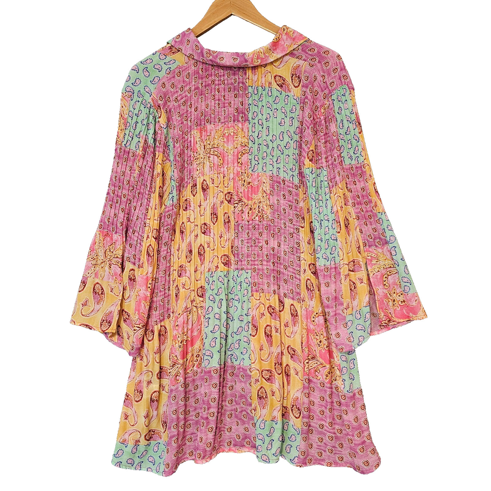 Sunny Leigh Patchwork Boho Button Up Top Womens 3… - image 2