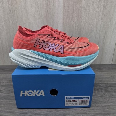 Hoka Mach X 2 Size 9.5 Mens Grapefruit Red Orange White Running Shoes