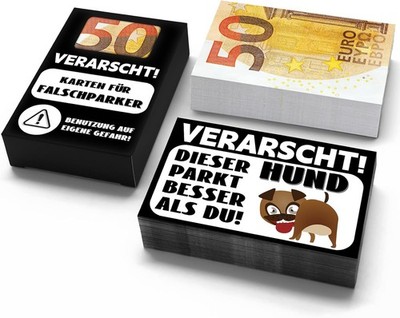 Scheiße Geparkt Auto Gadgets, 50 Stück Lustige Falschparker Karten, 50 