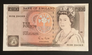 Banknote Of England Ten Pounds GM. Gill. HU38. Almost Uncirculated Condition.