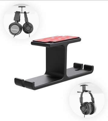 Blucoil Aluminum Under-Desk Headphone Hanger with 11-22 LB Weight Capacity