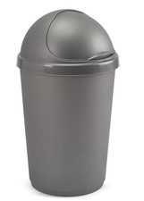 New Bullet Bin 50 Liter Large Plastic Rubbish Waste Bins Kitchen Dustbins Silver