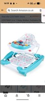 COSTWAY 6 in 1 Adjustable Baby Walker Folding Baby Activity Center Green
