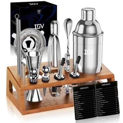 IOV Cocktail Shaker Set Bartender Kit with Stand | Bar Set Drink Mi... Fast Ship