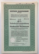 Deutsche Industriebank Berlin - 4 1/2% Teilschuldverschreibung - 500 Reichsmark