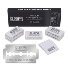 Double Edge Safety Razor Blades-50 Count Premium Razor Blades, Surgical Stain...