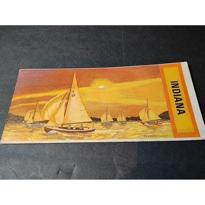 VTG 1970 Indiana Road Map Kerr McGee Deep Rock Gas Station Travel Souvenir