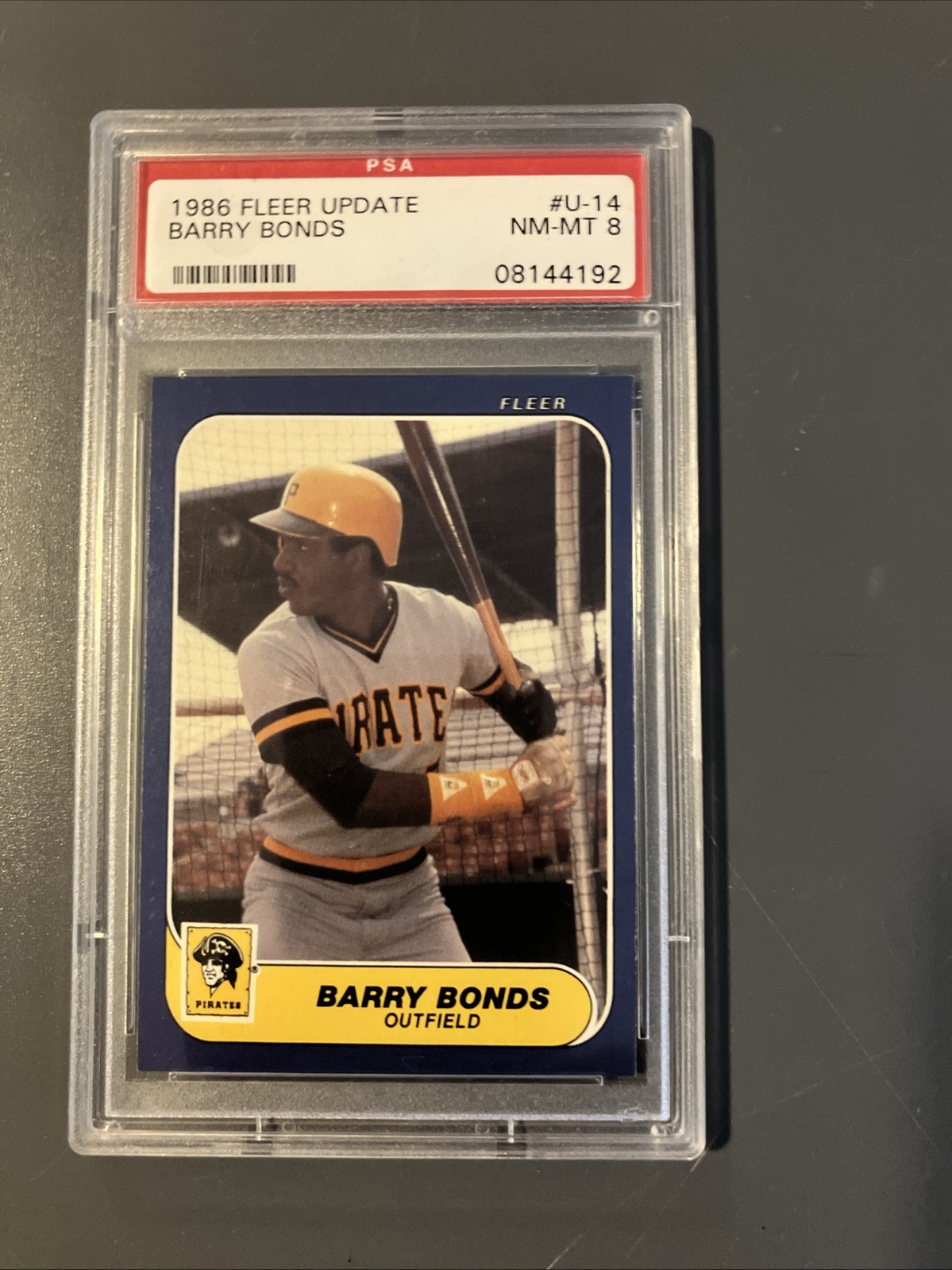1986 Fleer Update Barry Bonds Rookie RC #U-14 Rookie RC PSA 8