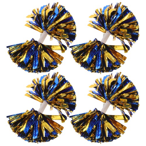  4 Stück Cheerleader Pom Poms Cheerleading für Kinder Handstreuer Schlagstockgriff - Bild 3 von 17