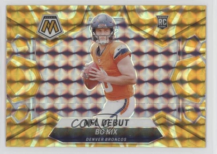 2024 Panini Mosaic NFL Debut Reactive Yellow Prizm Bo Nix #271 Rookie RC 0yx2