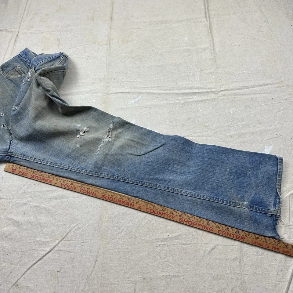 Vintage 60s Lee Riders Sanforized Jeans Union Made Denim Dark Wash Men’s 36x32 - Image 3 of 4