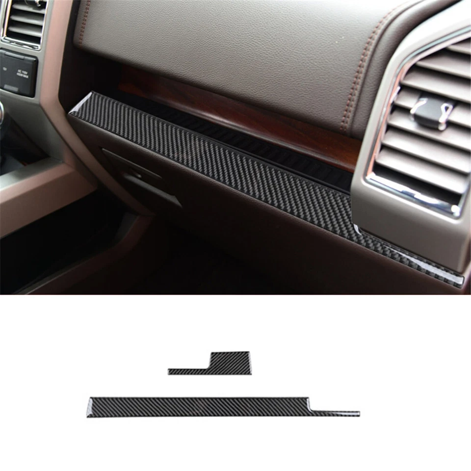Kit completo de 37 piezas de pegatinas para tapicería interior de fibra de carbono para Ford F-150 2015-2017 Foto 4 de 4