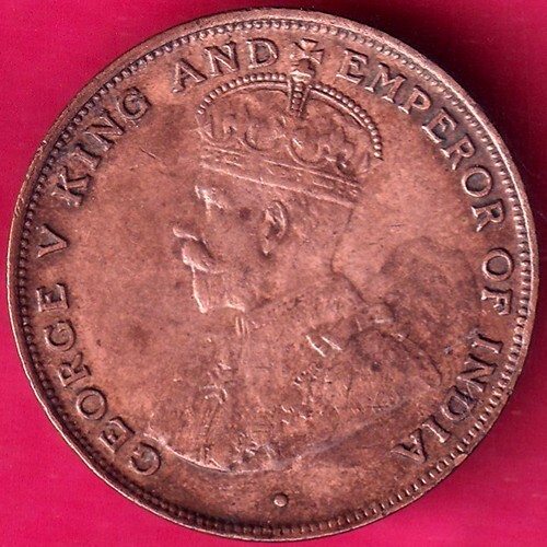 HONGKONG 1919 GEORGE V ONE CENT SELTENE KUPFERMÜNZE #ZZ1843 - Bild 1 von 2