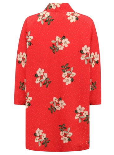 Nuovissimo kimono donna ex atmosfera rosso floreale boho avvolgente taglia 4-20 - Foto 3 di 12