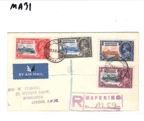 BECHUANALAND Cover Mafeking Registered SILVER JUBILEE 1935 GB MA31 - Picture 9 of 11