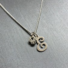 Disney Parks Mickey Mouse Icon Necklace w/ Letter E Swarovski Crystals