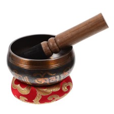 1 Set of Meditation Sound Bowl Singing Bowl Buddhism Home Decoration Wood Rod