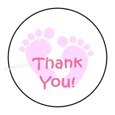 10cm Auto-Aufkleber Sticker Decal Laptop Girl Baby Footprint Thank You Rund R355