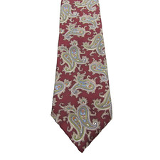 7th AVE Red Silk Men's Neck Tie W:3.75" BY L:57" Made in USA