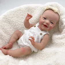 Lifelike 20" Adorable Reborn Baby Dolls Full Body Vinyl Girl Smiling Toddler Toy