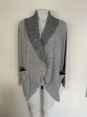Banana Republic Lofty Knit Cardigan Soft Oversize Women's Open Front Gray NWT