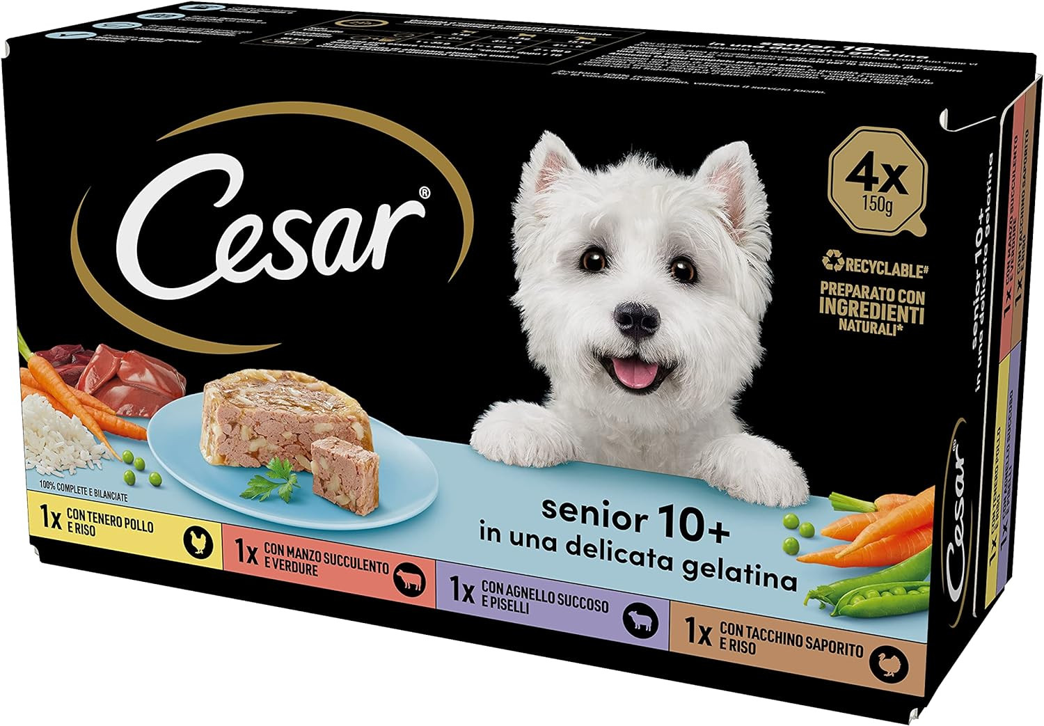 Senior 10+, Cibo Per Cane Anziano, Selezione Assortita, 150 G, 24 Vaschette - 36