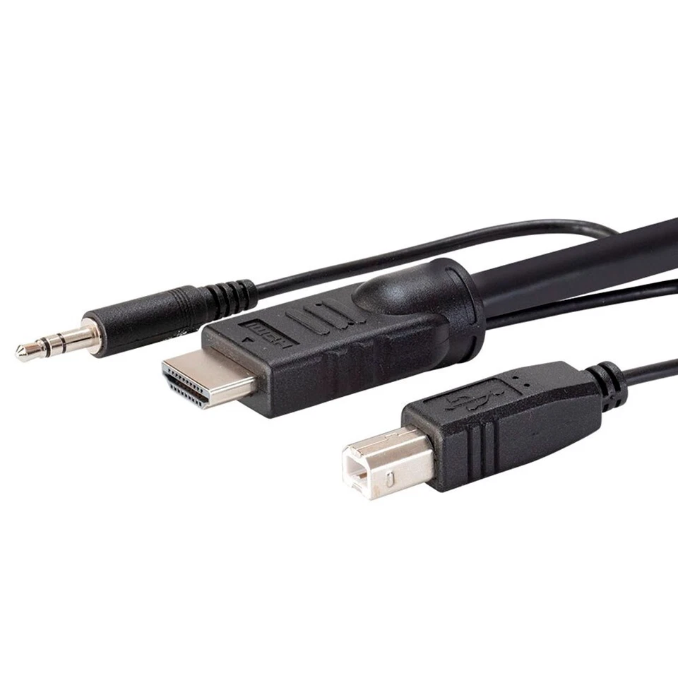 1.5 3 6 10FT HDMI USB KVM Cable & 3.5mm Audio Monitor Keyboard Mouse 4K 60Hz HDR - Image 3 of 4