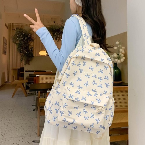 Nylon Schoolbag Cute School Bags for Girls Teen Bow Backpack Causal Travel E9N5 - Picture 15 of 29