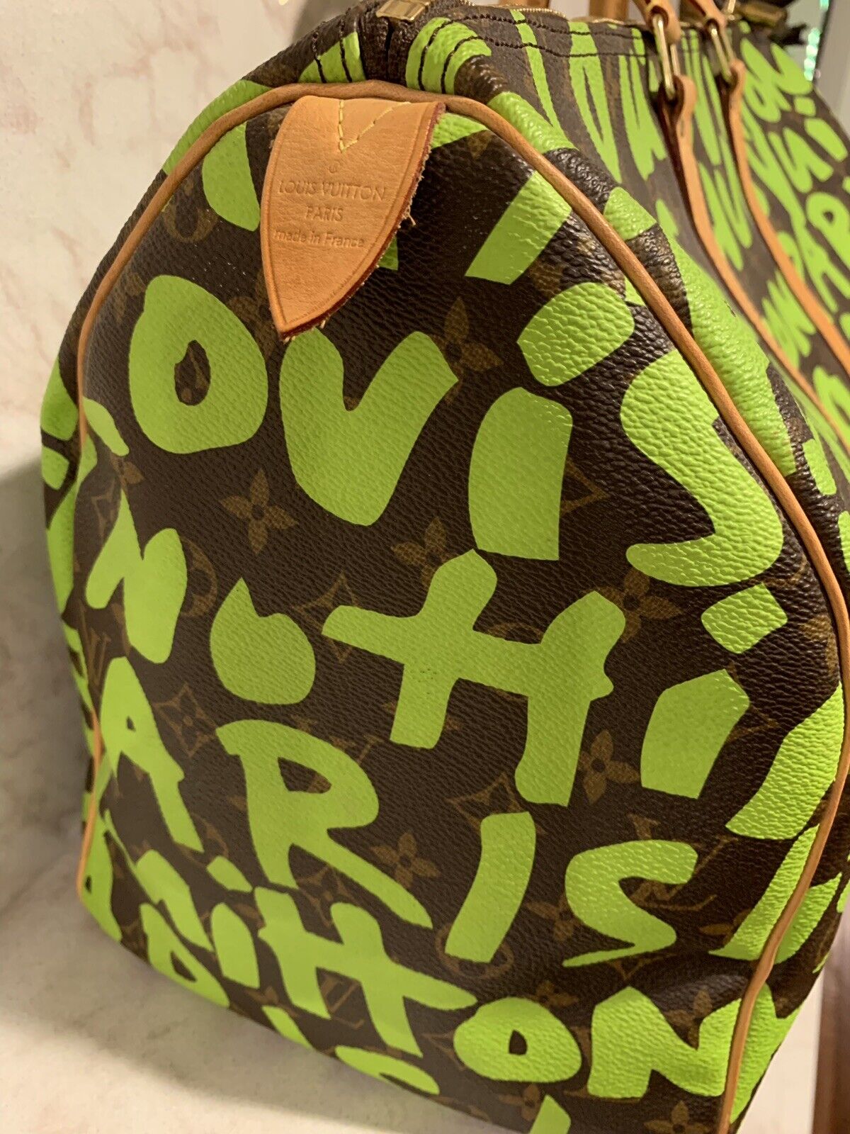 Stephen Sprouse x Louis Vuitton Green Monogram Graffiti Keepall 50