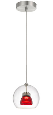 Cal Lighting Led Double Glass Mini Pendant Light UP-335-CL-REDFR (3 piece)