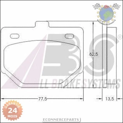 Xbmfabs Jeu 4 Plaquettes Frein Avant Pour Toyota 1000 Camionnette Essence 1969>1 - Photo 2/4
