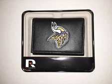 Minnesota Vikings NFL Embroidered Leather Tri-fold Wallet
