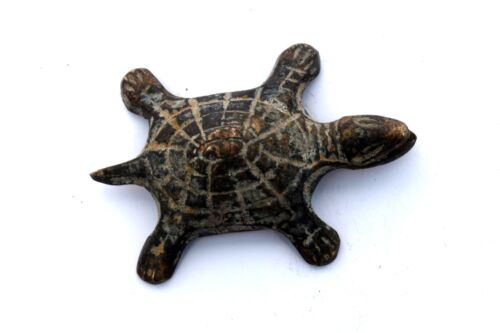 Vintage Old Decor Useful Feng-Shui-Brass-Tortoise Chinese mythology. G7-849 - Picture 3 of 9