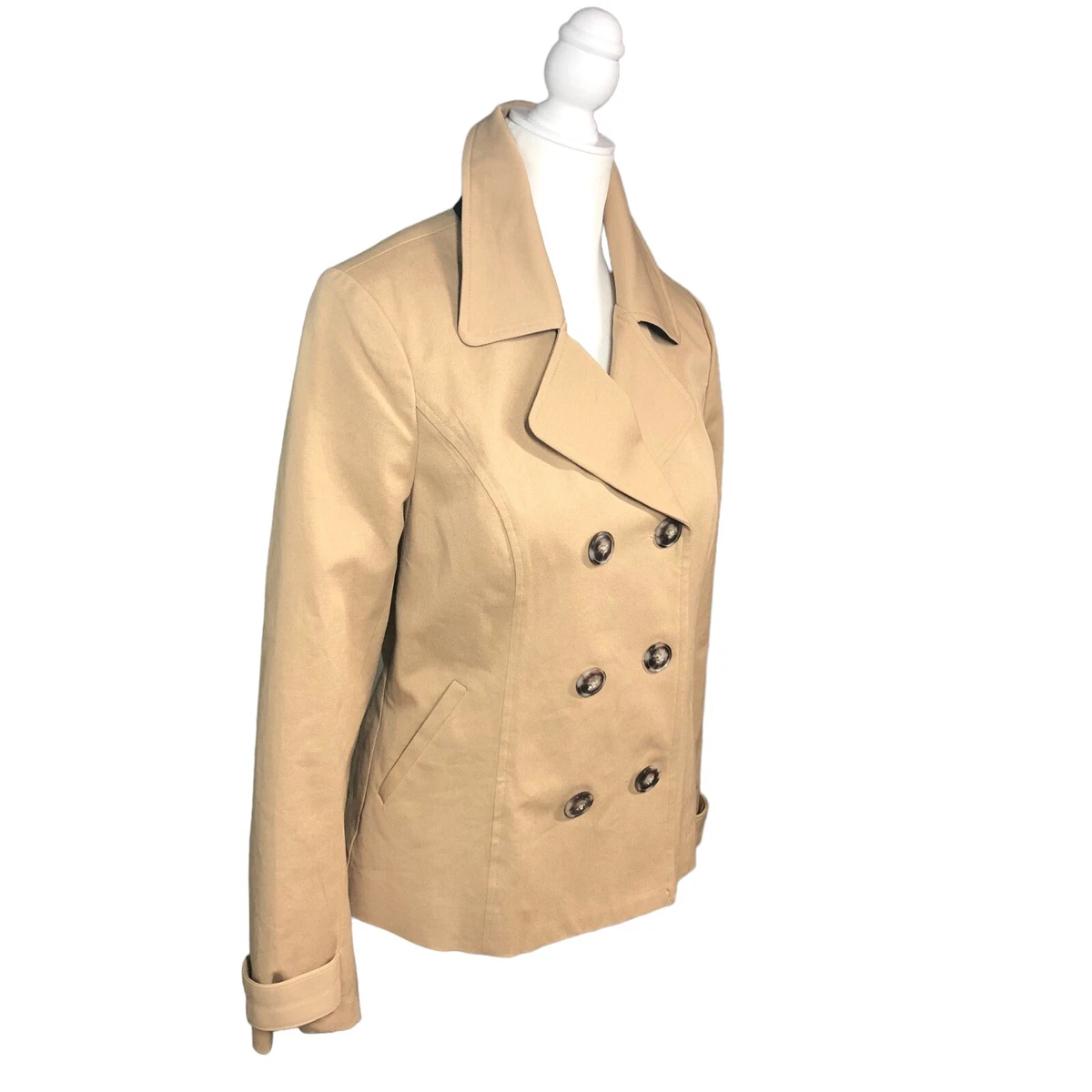 41 Hawthorn Hilary Tan Short Button Trench Jacket Womens Small New