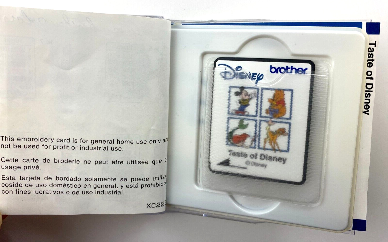 Brother Disney Home Taste of Disney Machine Embroidery Design Card Rare
