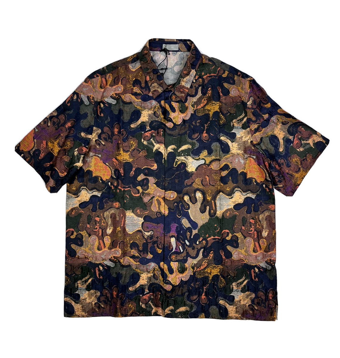 Dior Peter Doig シャツ　袖加工 DIOR x PETER DOIG SILK/COTTON MONOGRAM PRINT SHIRT SIZE: 39