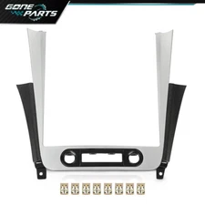 Fit For 2008-2012 Chevy Malibu Center Radio Dash Bezel Trim Panel Silver/Black