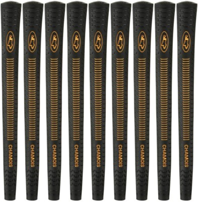 Avon Chamois Black Jumbo Golf Grips - Set of 9 - New