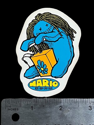 スケートボード Alva Vtg Skateboard Sticker Vtg 1980's Alva Skateboard Sticker Mario ROO•BUH•CAH•BUH-not Santa