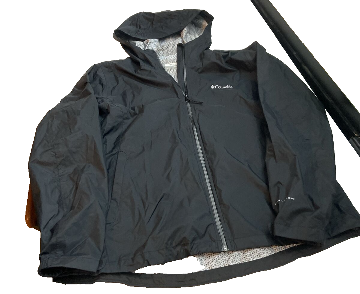 Columbia Women's Rain Jacket 2XL Black – Waterproof Lightweight